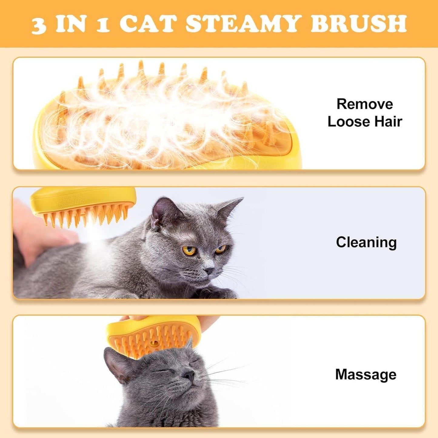 SteamGroom Pet Brush by gear&joy