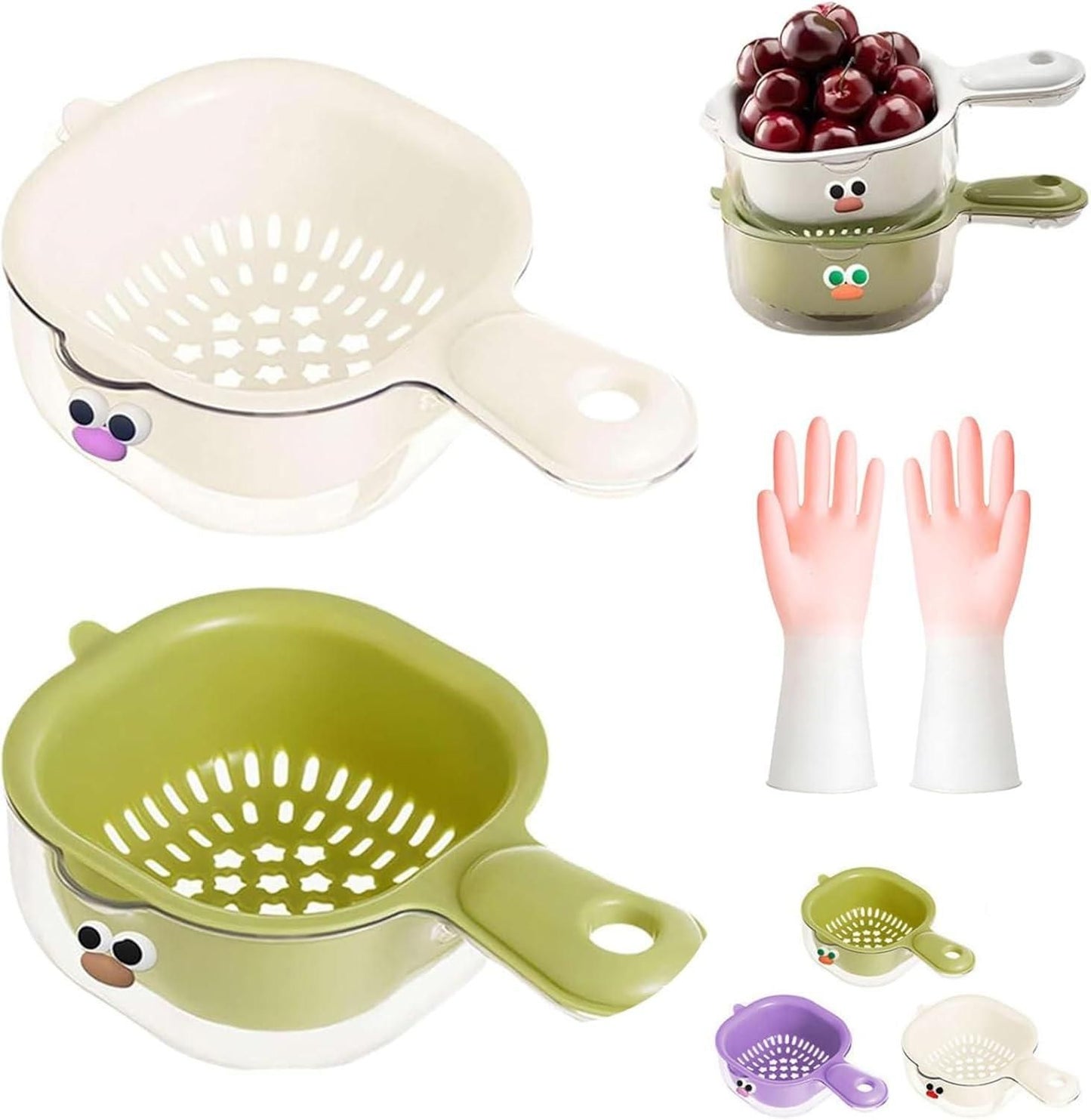 DualClean Veggie & Fruit Strainer with Handle by gear&joy