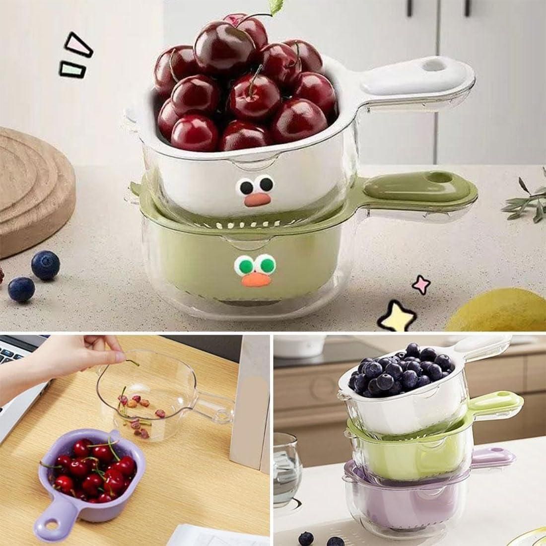 DualClean Veggie & Fruit Strainer with Handle by gear&joy